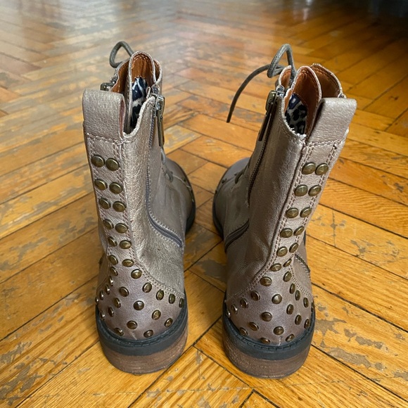 Lucky Brand Leather Nolan Studded Combat Boots - Picture 4 of 10